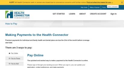 Health Connector Payment Online