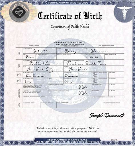 Health Department Birth Certificate