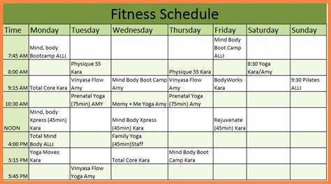 Health First Gym Class Schedule