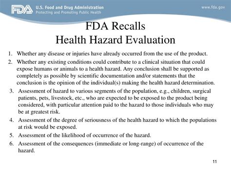 Health Hazard Evaluation Fda Template