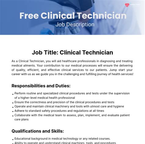 Health Info Tech Job Description