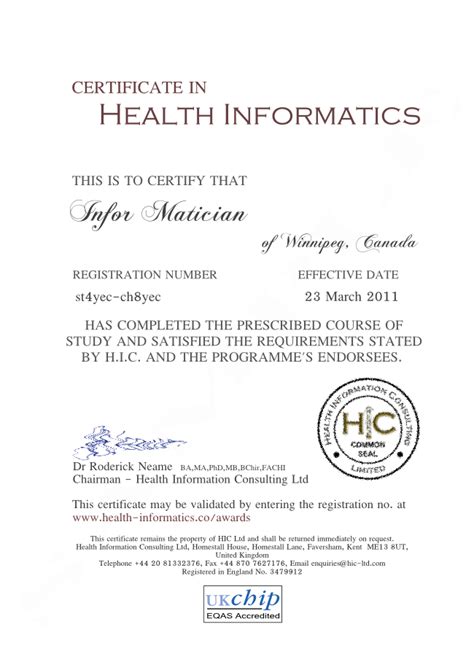 Health Informatics Certificate Online