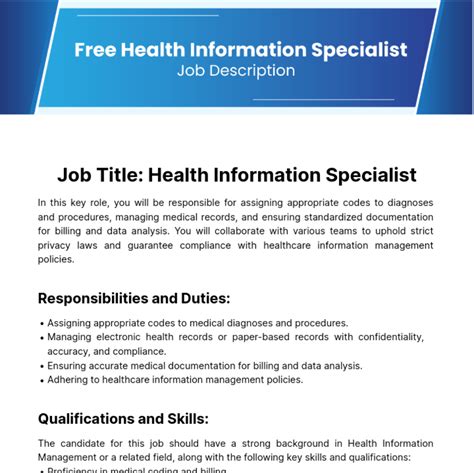 Health Information Specialist Job