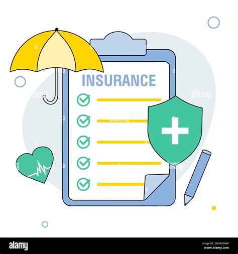 Health Insurance Concept Big Clipboard With Document On It Under The Umbrella Vector Illustration 7814322 Vector Art At Vecteezy