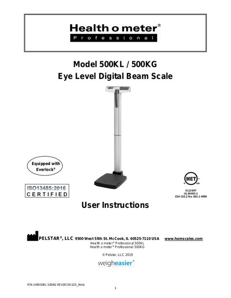 Health O Meter Model 500Kl