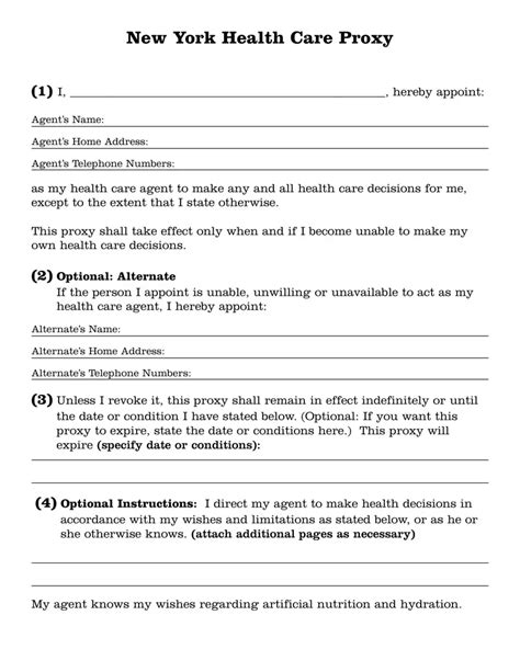 Health Proxy Form Ny State