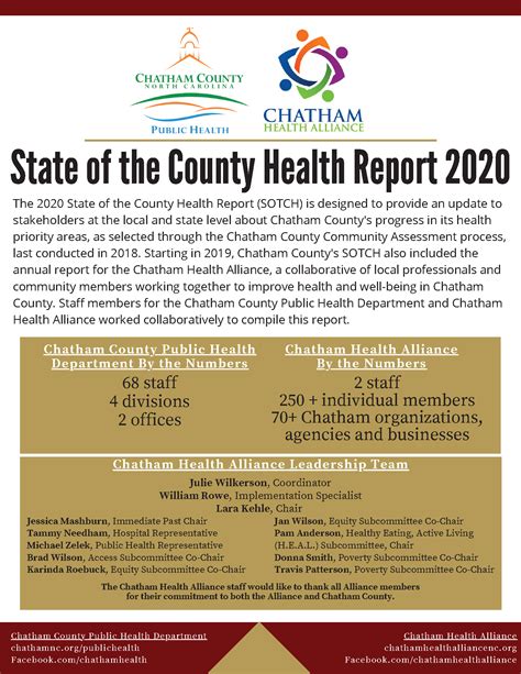 Health Reports Amp Information Chatham County Nc