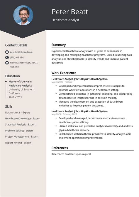 Healthcare Analyst Resume Sample Guide Entry Level Senior Jobs