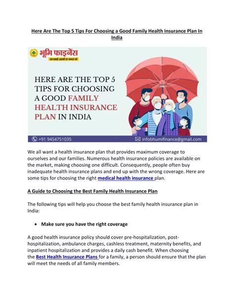 Here Are The Top 5 Tips For Choosing A Good Family Health Insurance Plan In India