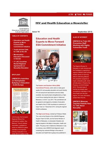 Hiv And Health Education E Newsletter Issue 16