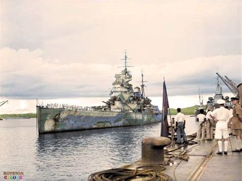 Hms Prince Of Wales Arriving At Sembawang Naval Base Singapore 4 December 1941 Royal Navy