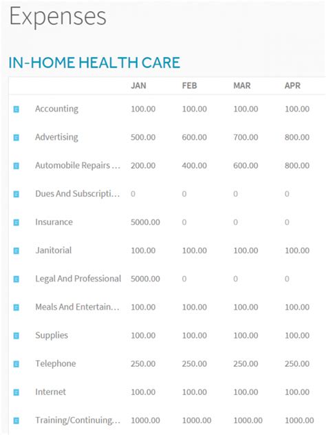 Home Health Business Expenses