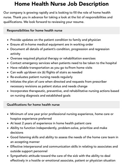 Home Health Nurse Job