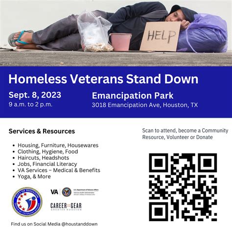 Homeless Veterans Stand Down Schedule