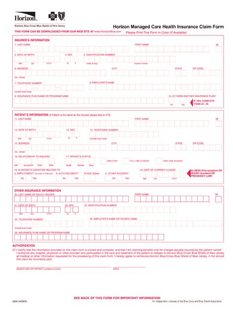 Horizon Claim Online Fill Online Printable Fillable Blank Pdffiller