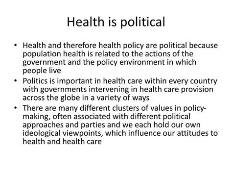 How Does Politics Affect Health