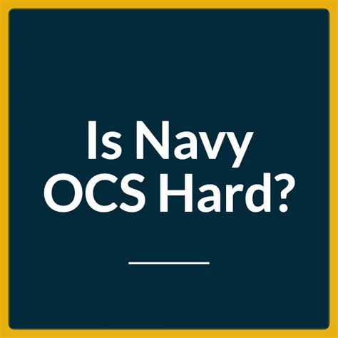 How Hard Is Navy Ocs