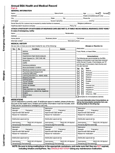 How To Complete Your Bsa Troop 11 Medical Form