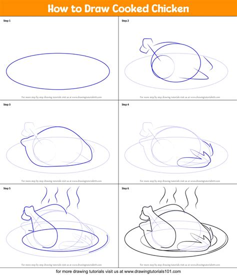 How To Draw Cooked Chicken