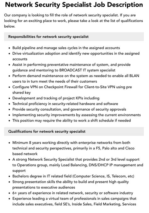 Identify Security Specialist Responsibilities