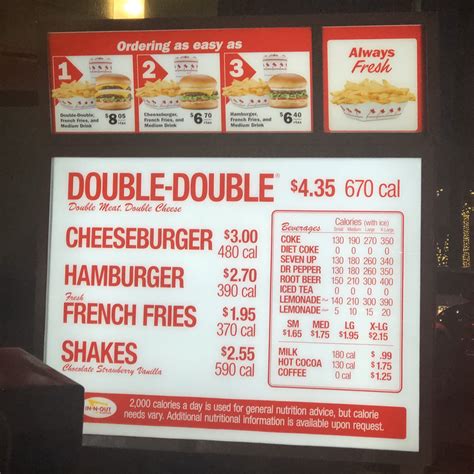 In N Out Menu