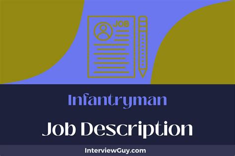 Infantryman Job Description