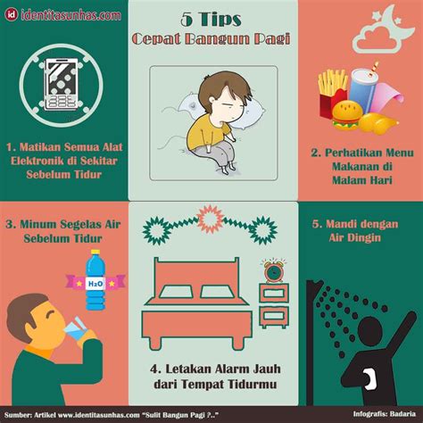 Infografis 5 Tips Cepat Bangun Pagi Identitas Unhas