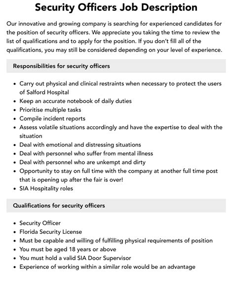 Information Security Officer Job Description