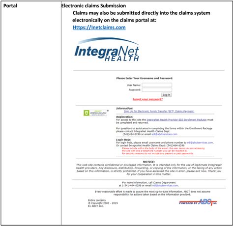 Integranet Health Claims Payer Id