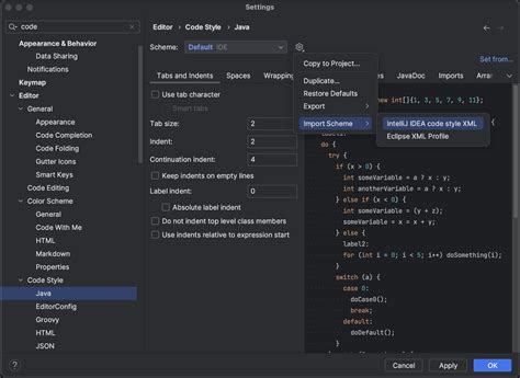 Intellij Code Style