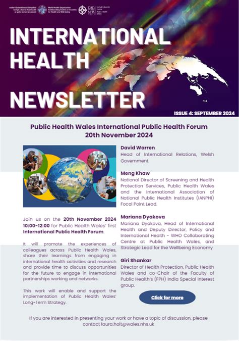 International Health Newsletter Issue 5 January 2025 World Health Organization Collaborating Centre On Investment For Health And Well Being