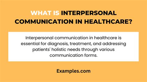 Interpersonal Communication In Healthcare Examples Elements