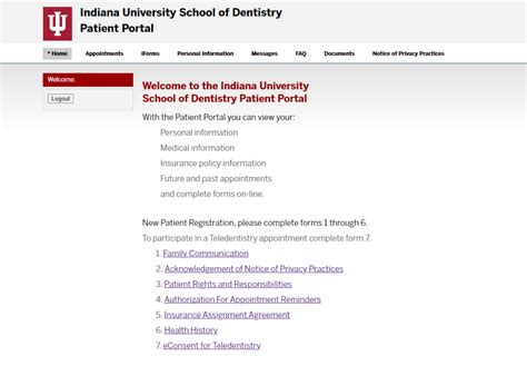 Iu West Patient Portal