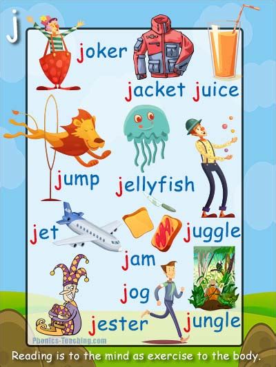 J Words Phonics Poster Free Amp Printable Ideal For Phonics Practice