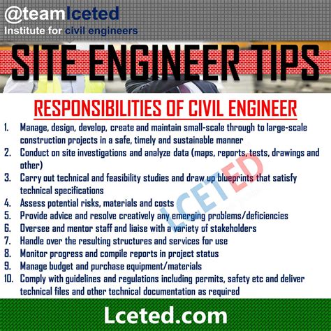 Job Responsibilities Of Civil Engineer