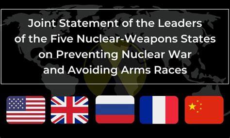 Joint Statement Of The Five Nuclear Weapon States On Preventing Nuclear War And Avoiding Arms