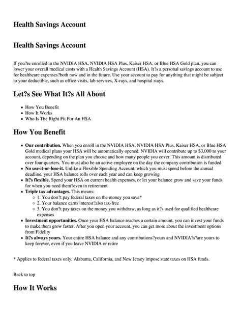 Kaiser Hsa Payment Plan