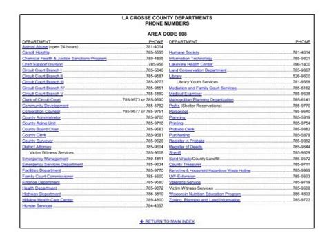 La Crosse County Phone Number