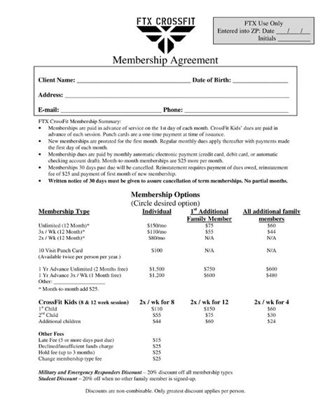 La Fitness Membership Agreement