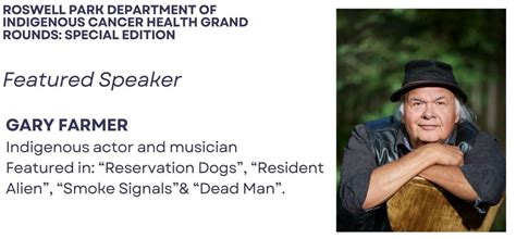 Last Week Our Department Of Indigenous Cancer Health Hosted A Conversation With The Talented Actor And Musician Gary Farmer Our Audience Was Able To Learn More About Farmer S Life And Hear