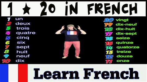 Learn French Numbers 1 20 Counting To 20 In French Youtube