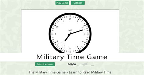 Learn Military Time Game