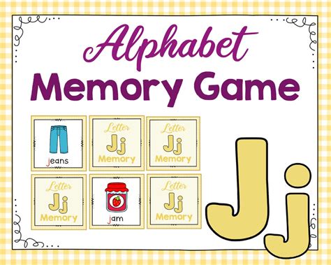 Letter J Memory Game Etsy Australia