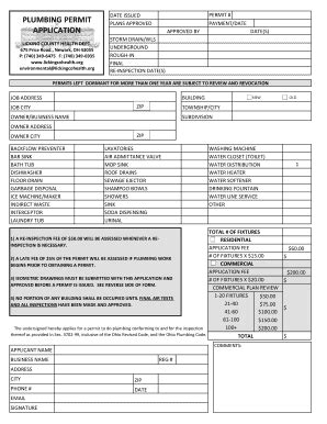 Licking County Plumbing Permit Application