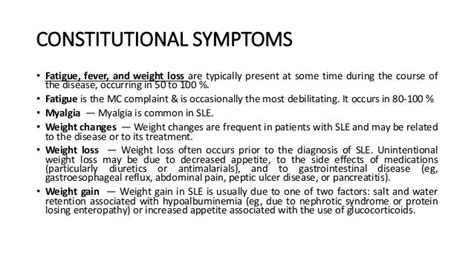 List Of Constitutional Symptoms