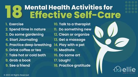 List Of Mental Health Activities