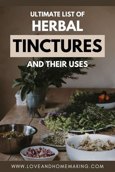 List Of Tinctures And Uses