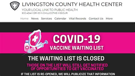 Livingston County Health Center To Offer Limited Number Of Covid 19 Vaccine Doses For Those Who