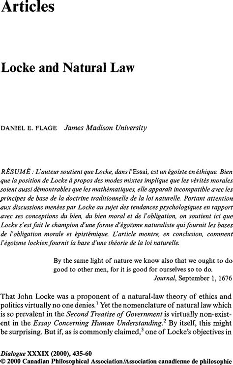 Locke And Natural Law Dialogue Canadian Philosophical Review Revue Canadienne De Philosophie Cambridge Core