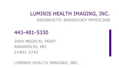 Luminis Health Imaging Annapolis Alamat